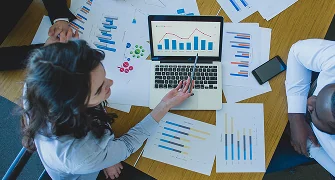 Analytics dashboard with business insights